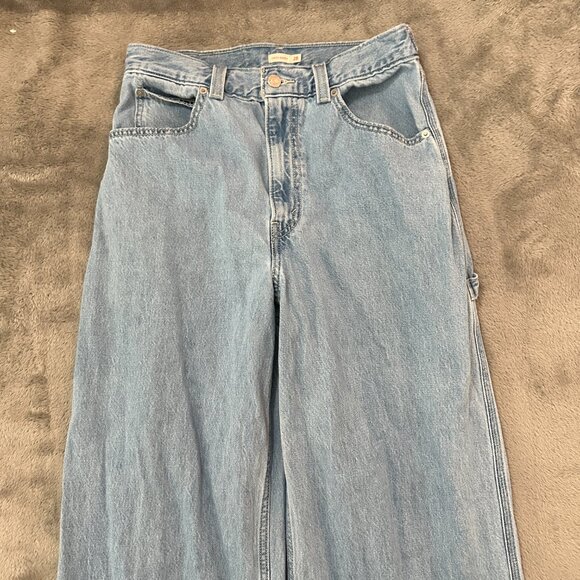 Levi's Cinch Baggy Wide Leg Light Wash Jeans Women's size 28 6 - Picture 2 of 10